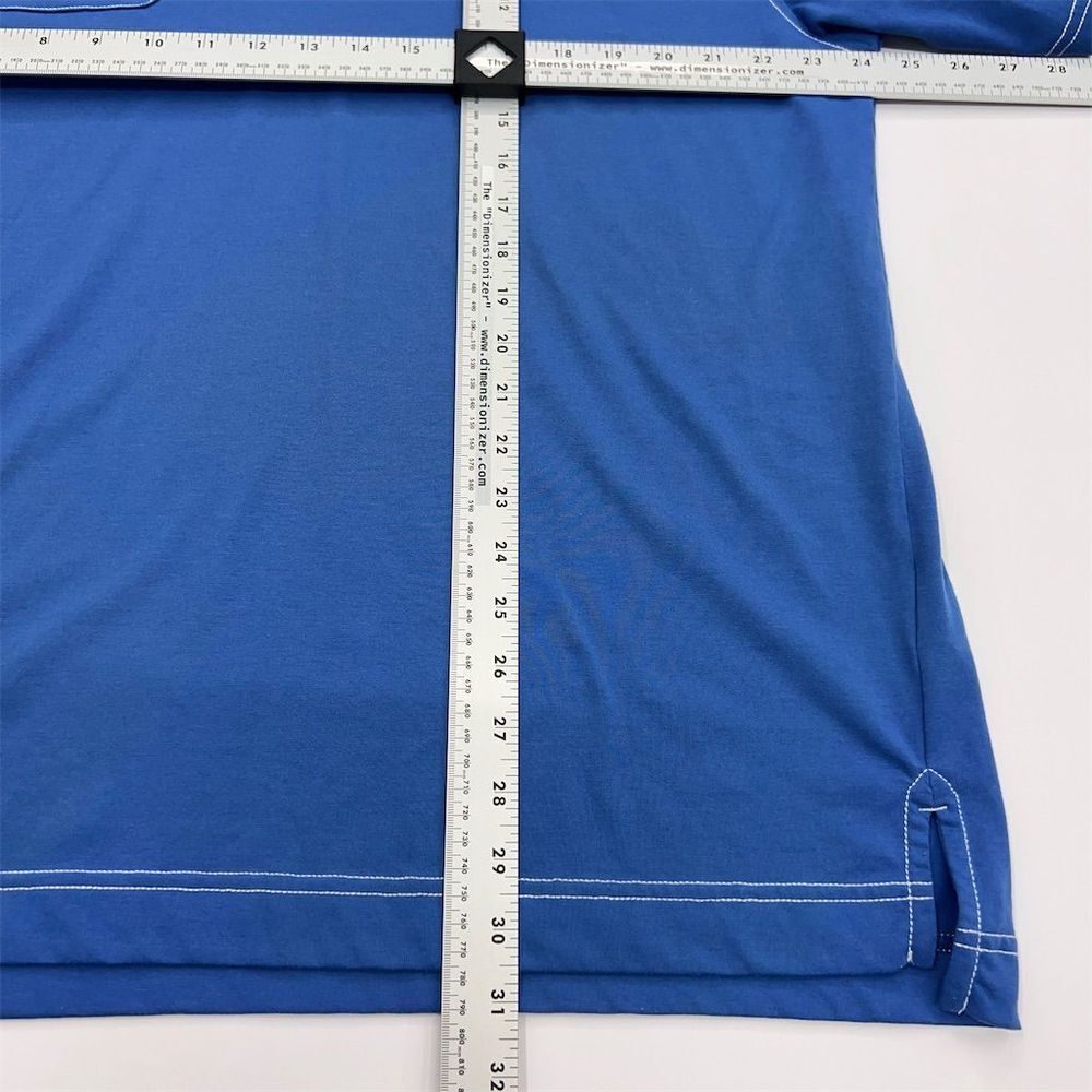 FootJoy Men's XL Blue Golf Polo Shirt Chest Pocket Logo Collared Button Top - Picture 7 of 7